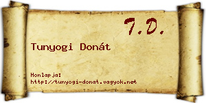 Tunyogi Donát névjegykártya